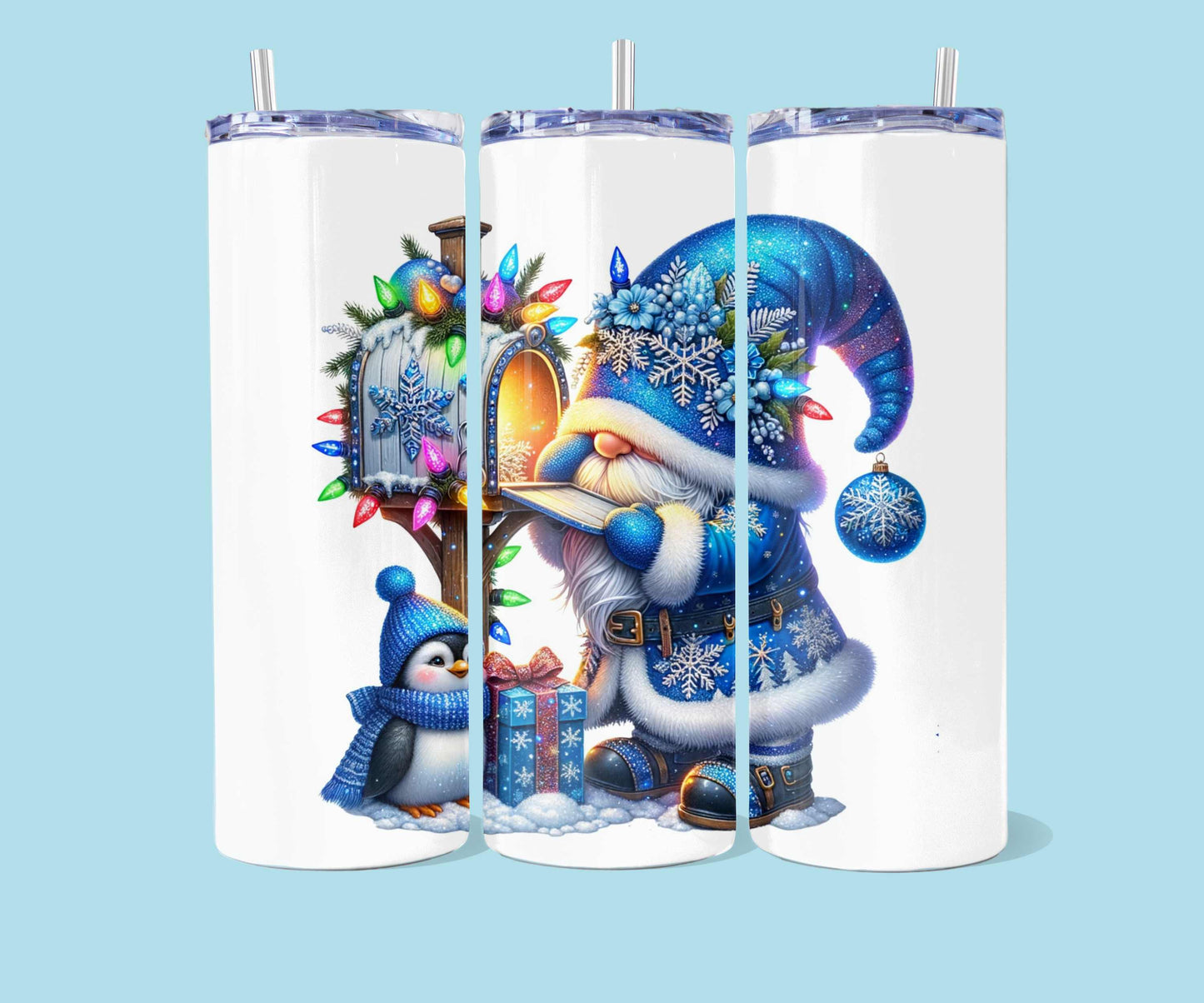 20oz Blue Christmas Gnome