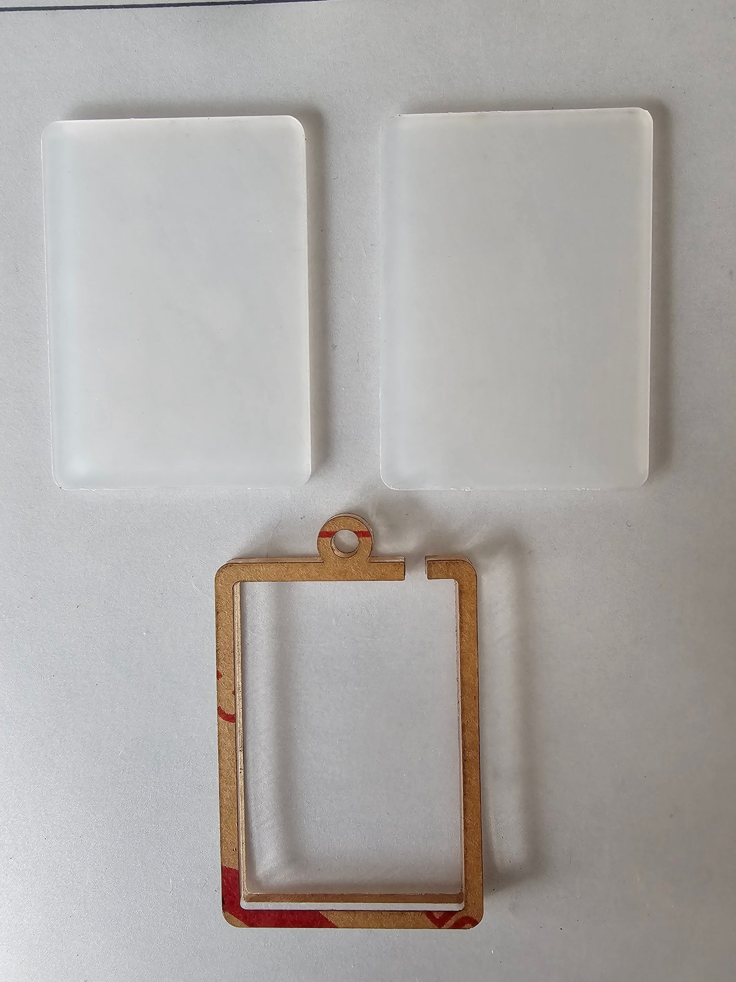 Acryl Rechthoek Snowglobe – DIY Sleutelhanger / Label