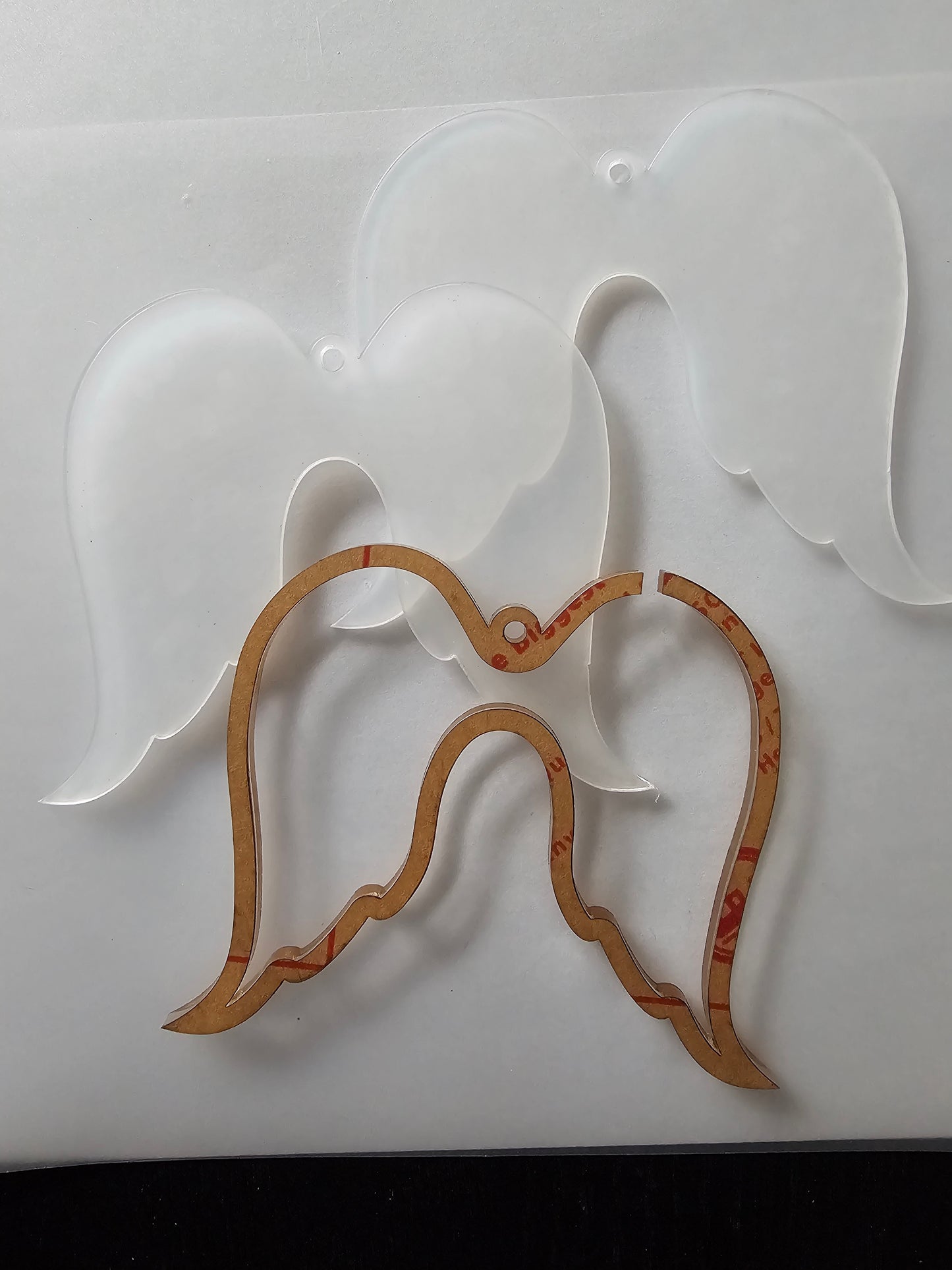 Acryl Engel vleugel snowglobe ornament met strik (Blank)