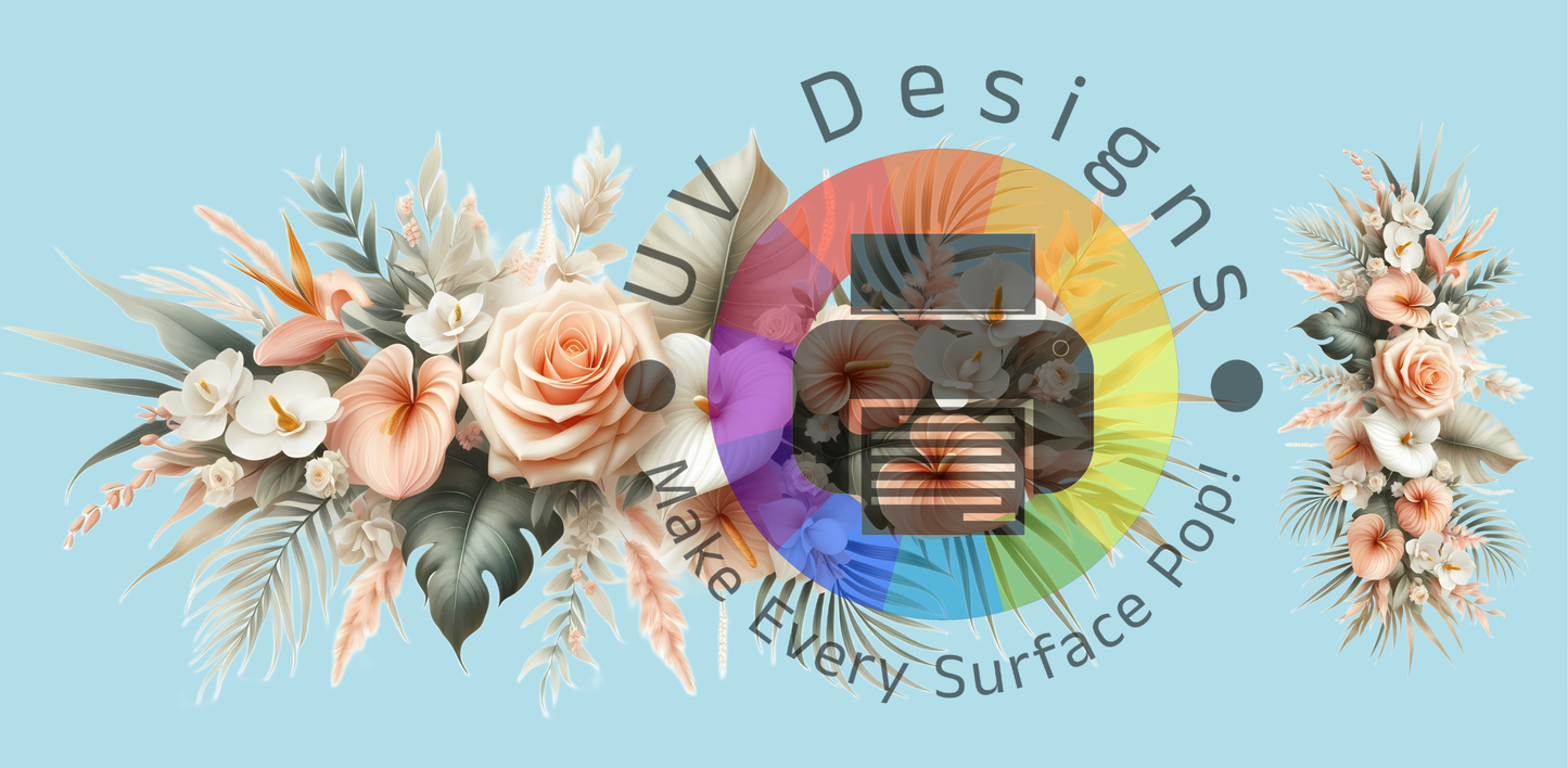 16oz Perzikkleur bloemen set