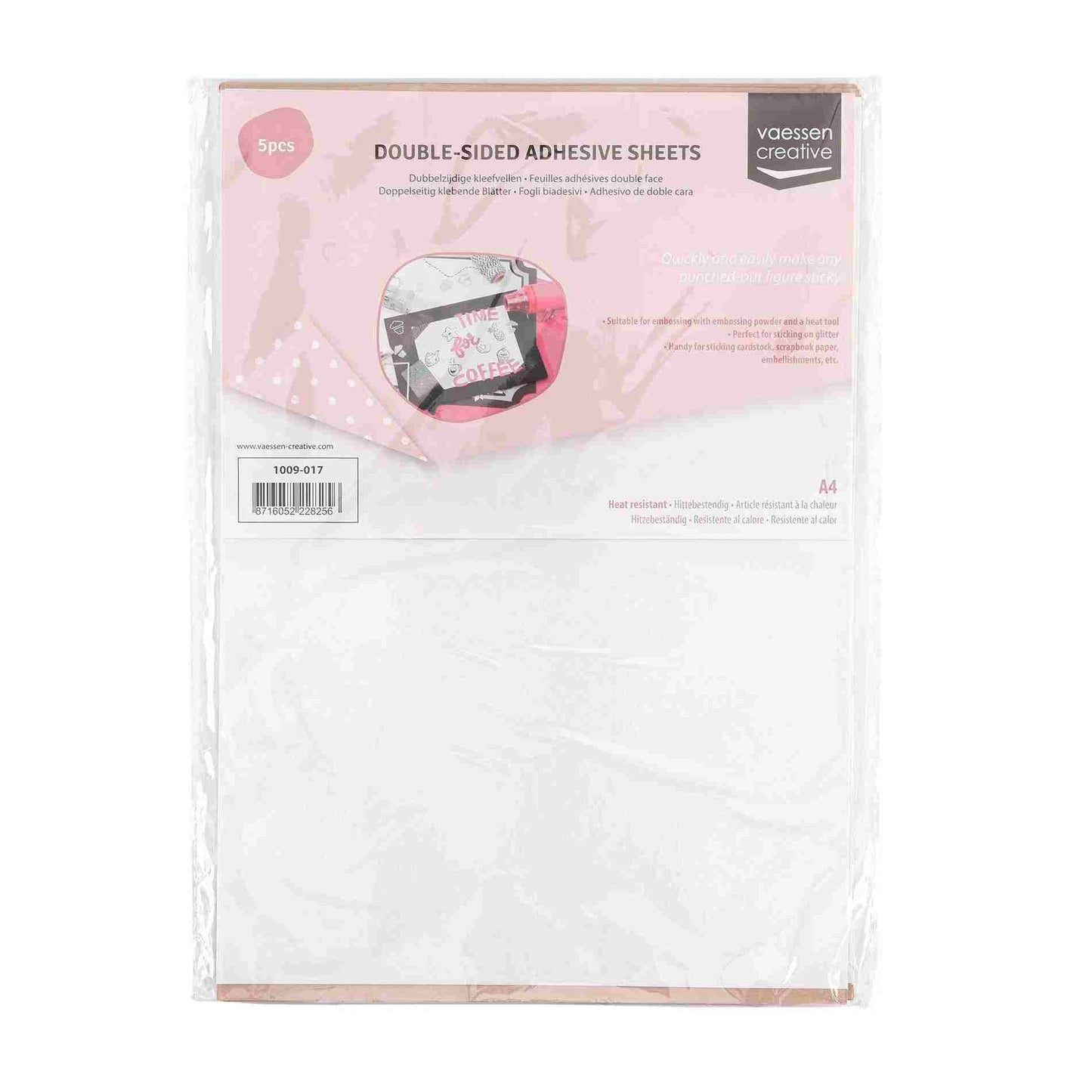 Feuille A4 de ruban adhésif double face - 5 pcs