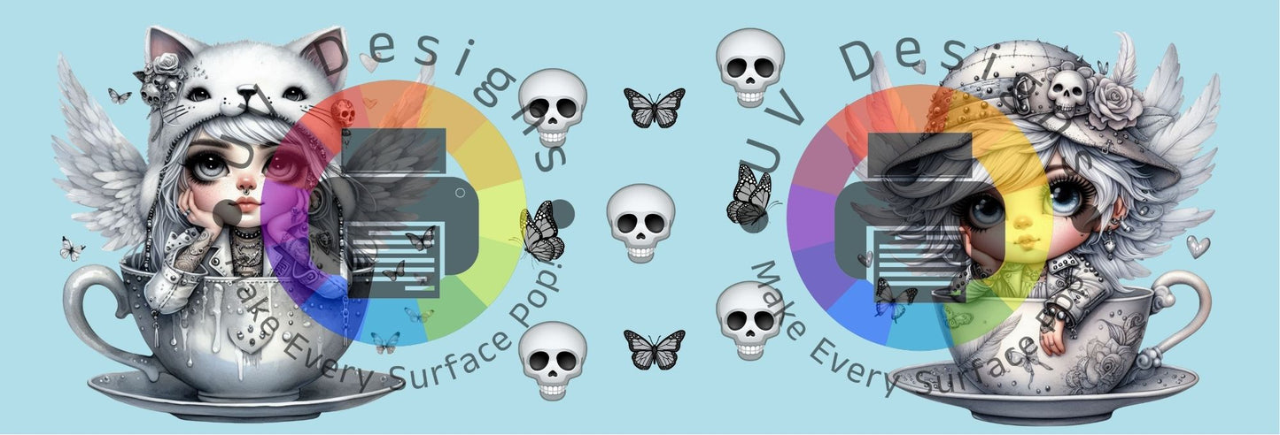 11oz Gothic gnome meisjes in mok - wit