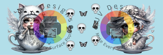 11oz Gothic gnome meisjes in mok - wit