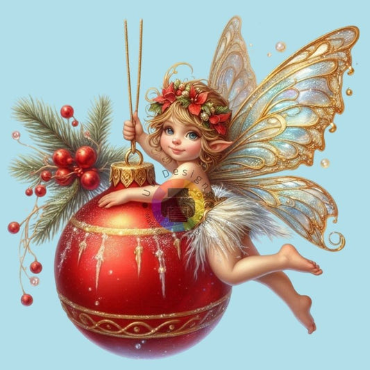 12 cm Christmas fairy on Christmas ball no. 7