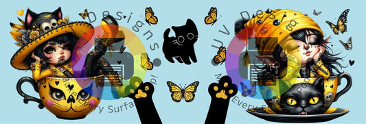 11oz Gothic gnome meisjes in mok - geel