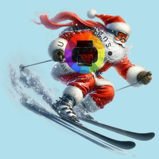 Santa Claus on skis