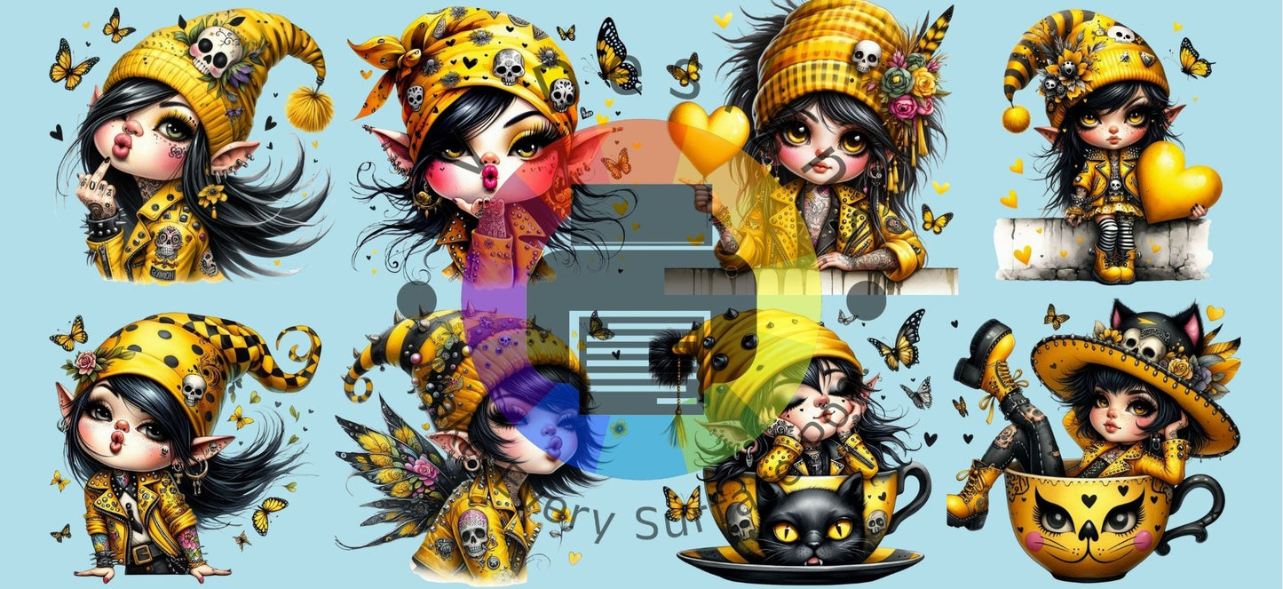 16oz Gothic gnome meisjes - geel