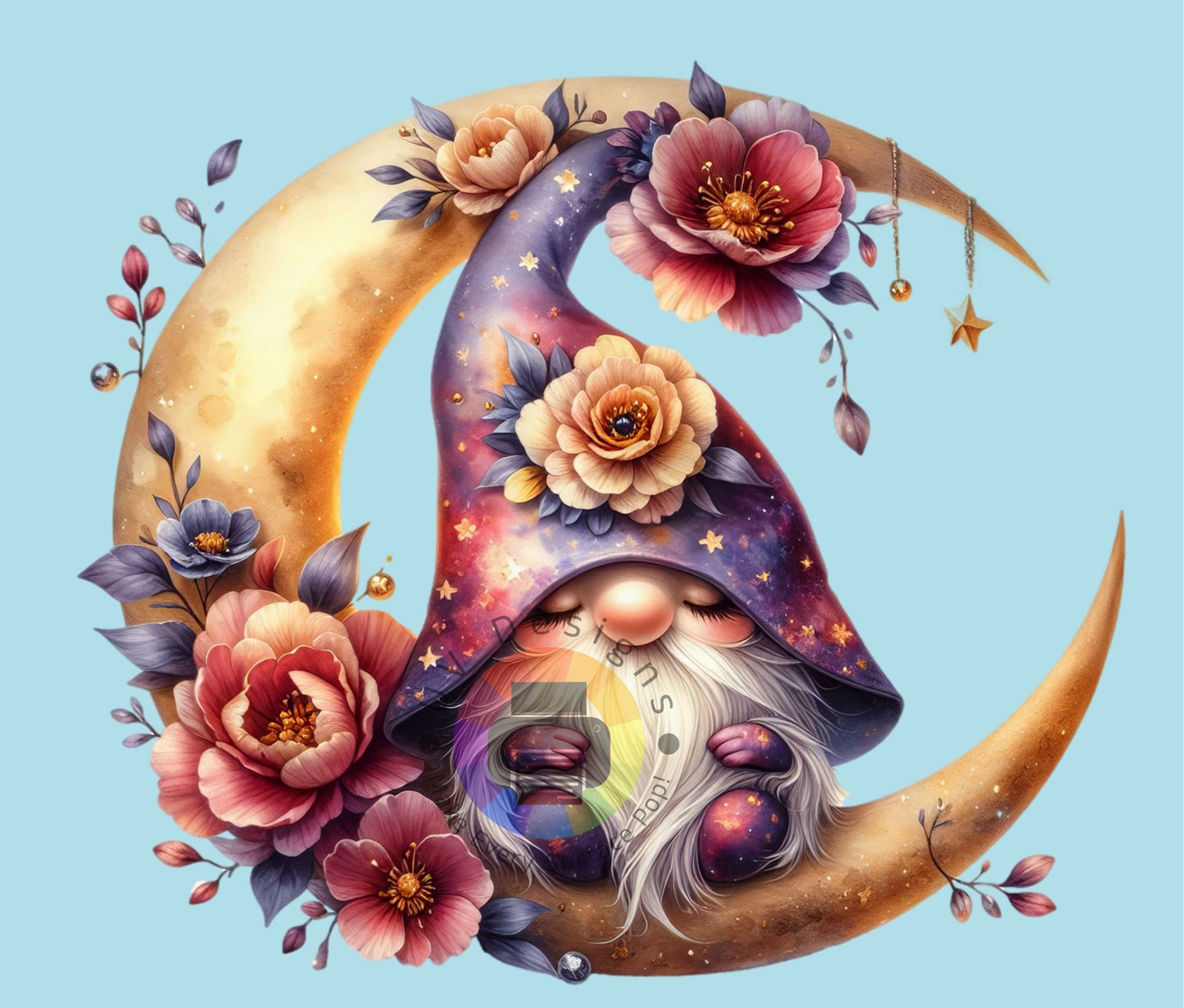 20oz Flower Gnome on Moon 