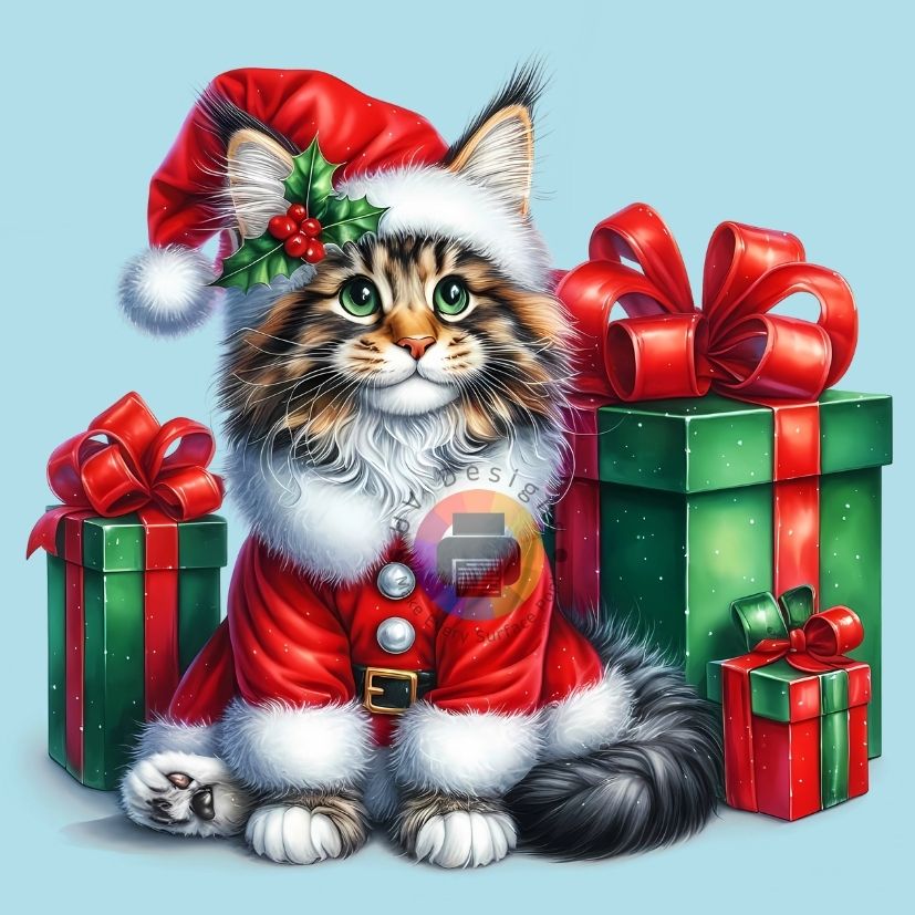 12 cm Christmas kitten no. 8