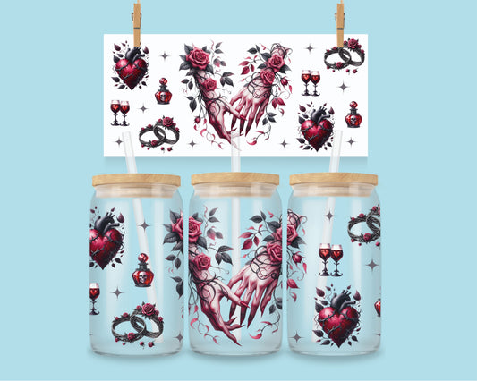 16oz Valentine red roses wrap