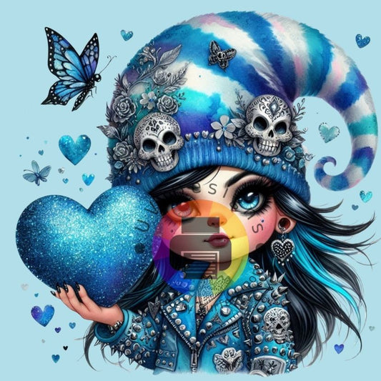 Gothic gnome meisje - Blauw nr 2