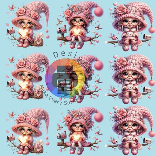 4 cm Meisje met roze hoed