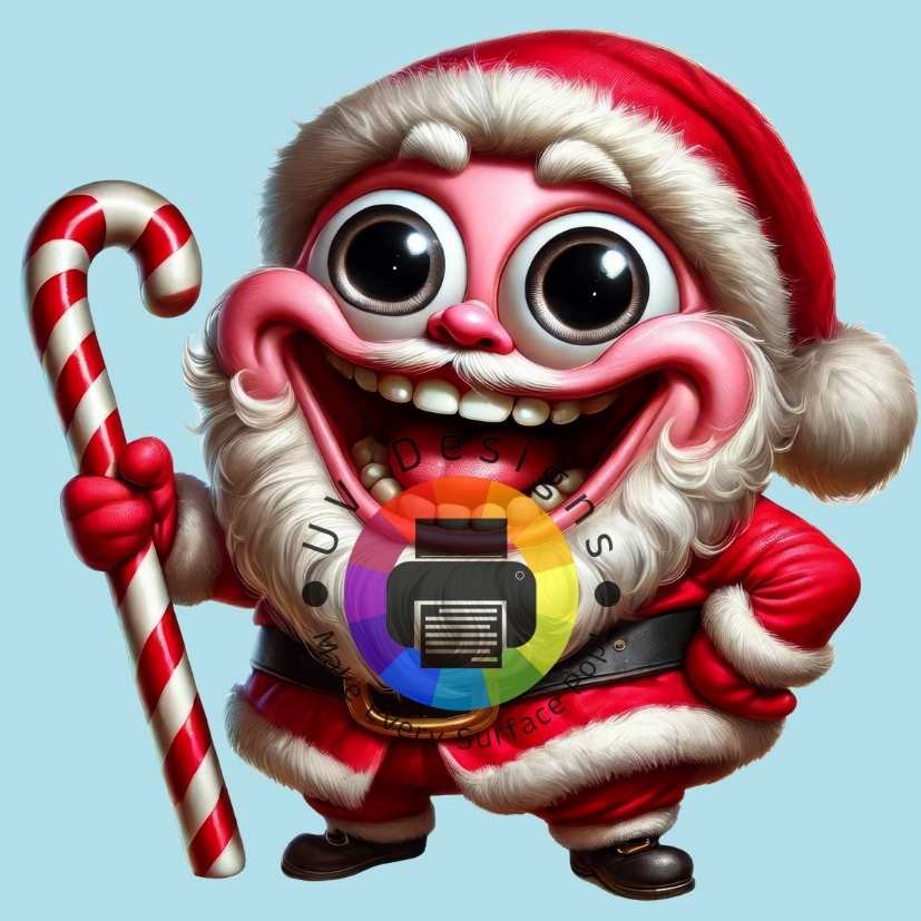 Funny Santa Claus with candy cane no. 1