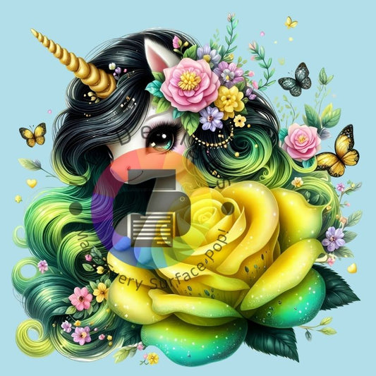 Unicorn  gele - groene roos nr 1