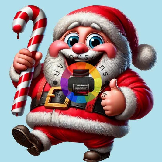 Funny Santa Claus with candy cane no. 3