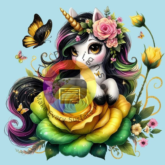 Unicorn  gele - groene roos nr 4