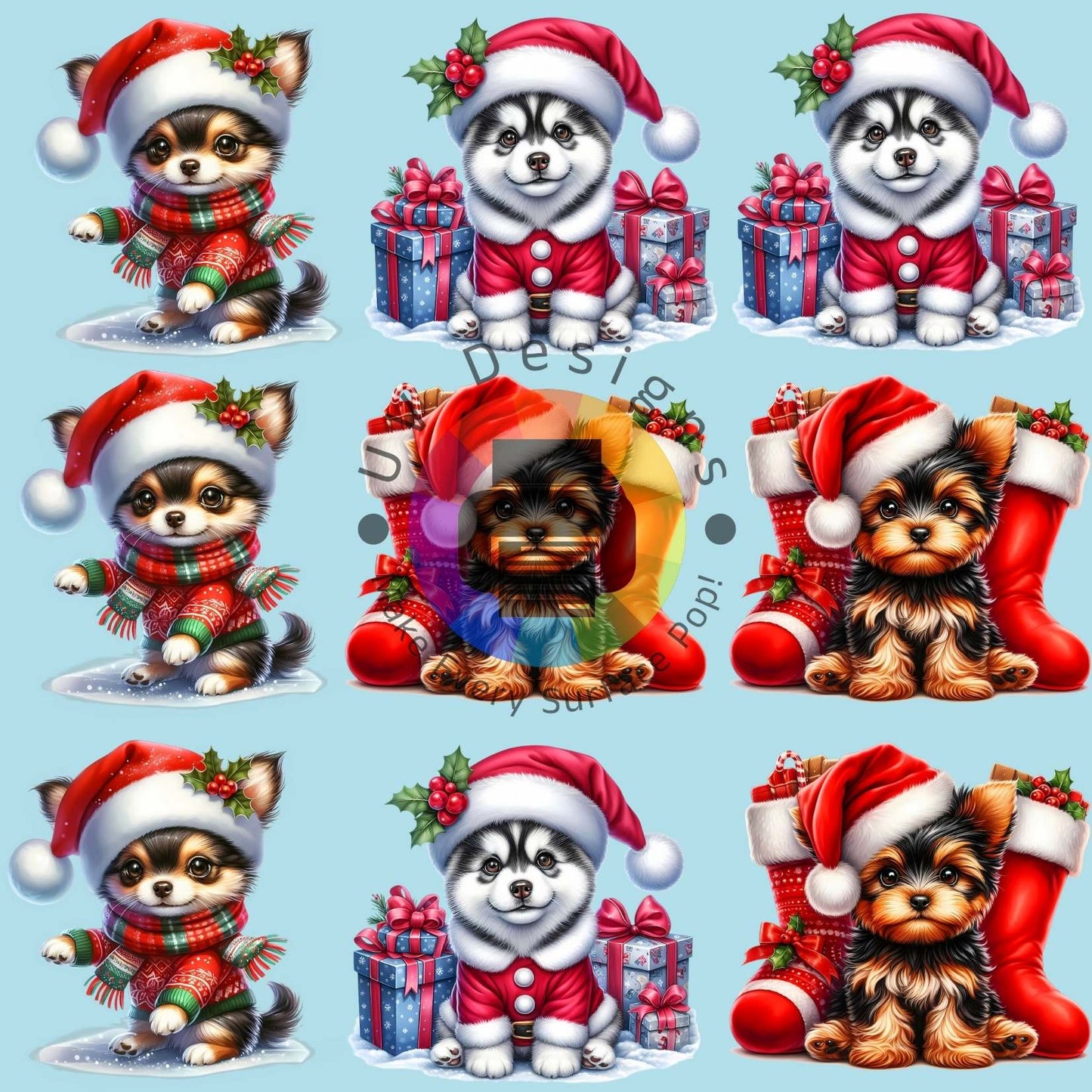 4 cm Kerst puppies nr 2