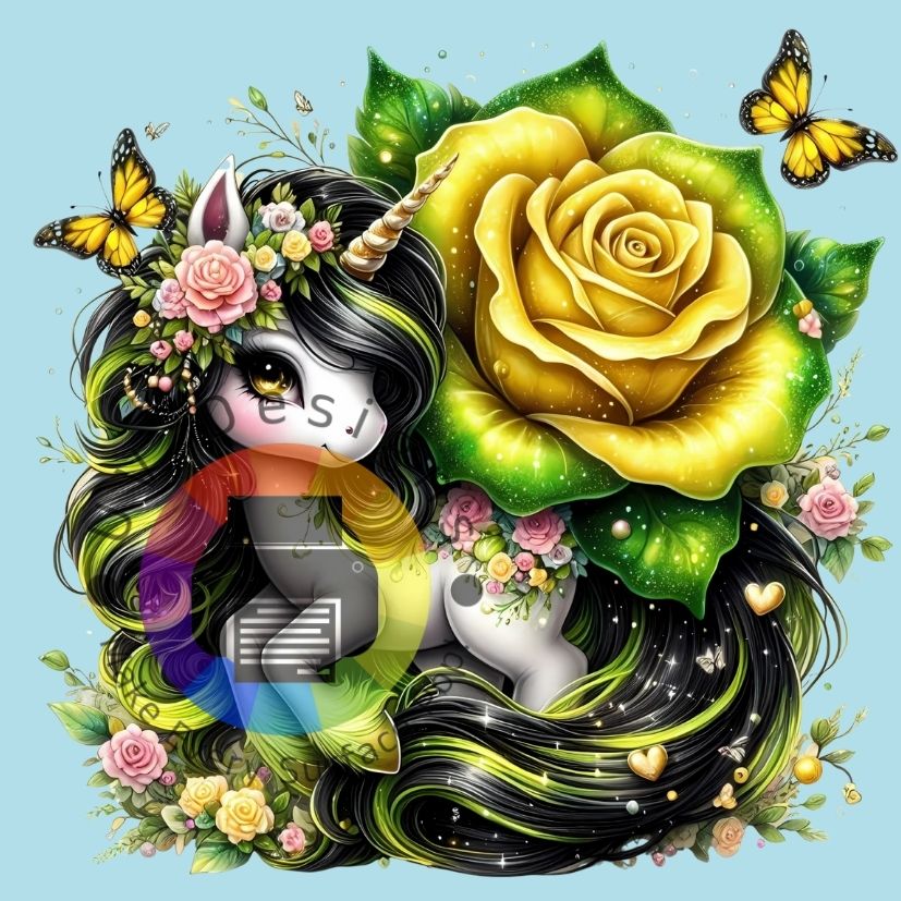 Unicorn  gele - groene roos nr 3