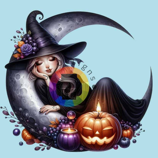 Sleeping witch on the moon