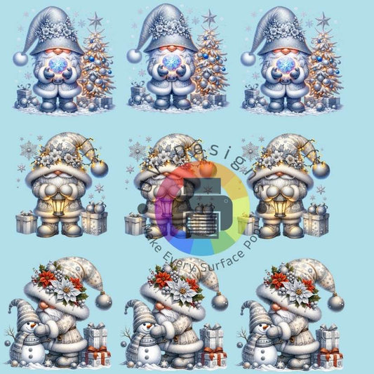 4 cm Witte kerst gnome nr 1