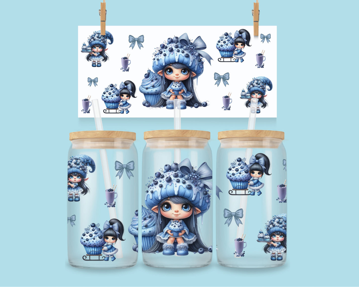 16oz Blueberry cupcake elf nr 1