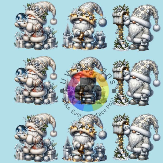 4 cm Witte kerst gnome nr 2