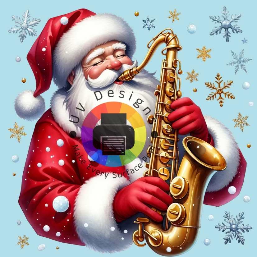 Santa Claus with saxophone