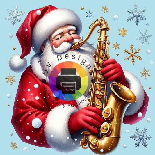 Santa Claus with saxophone