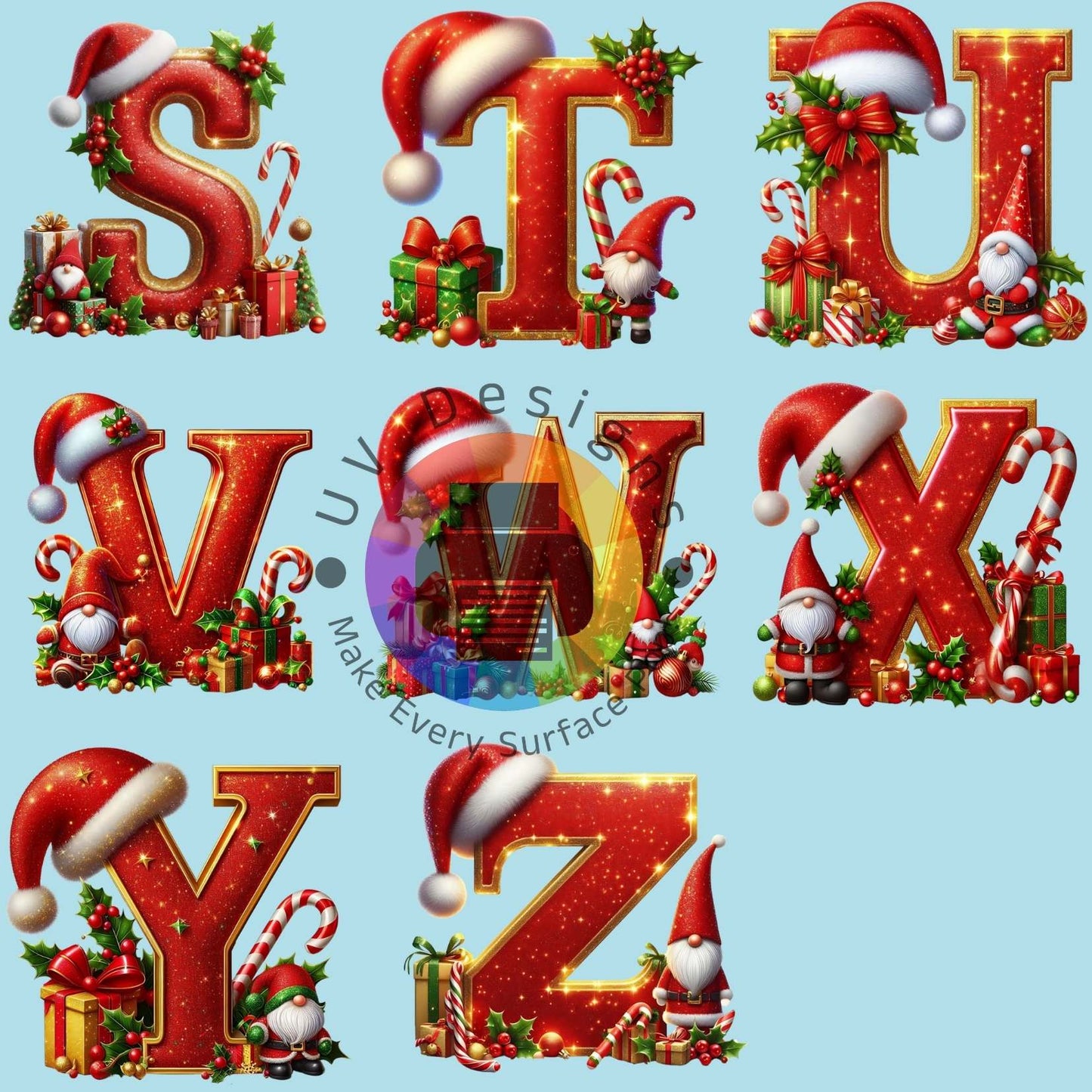16oz Kerst alphabet 4 cm