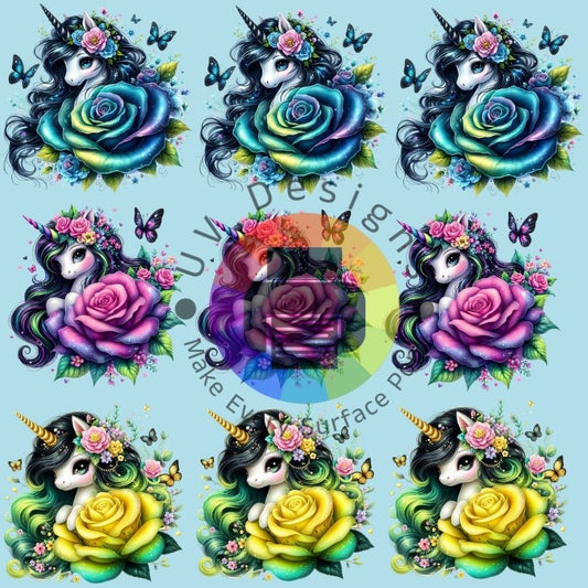 4 cm Unicorn met roos nr 1