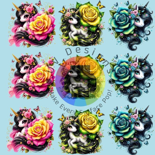 4 cm Unicorn met roos nr 2