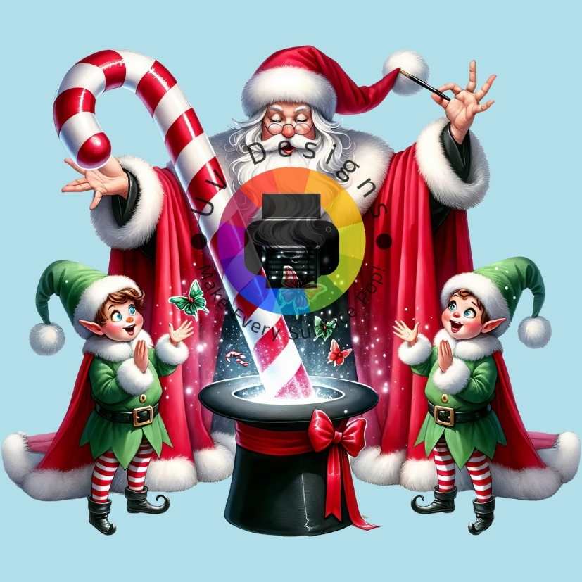 Santa Claus with 2 elves