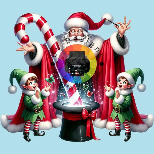 Santa Claus with 2 elves