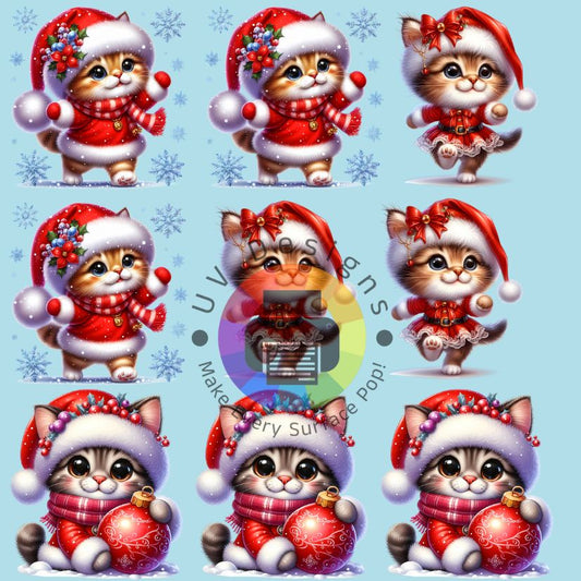 4 cm Kerst kittens nr 1