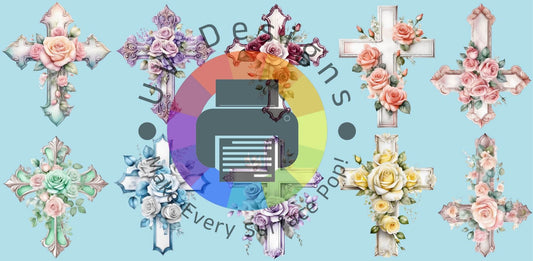 16oz Kruis met bloemen