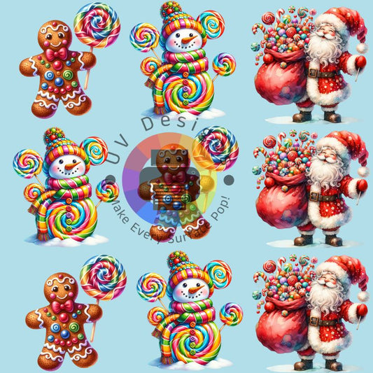 4 cm Gingerbread - sneeuw en kerstman