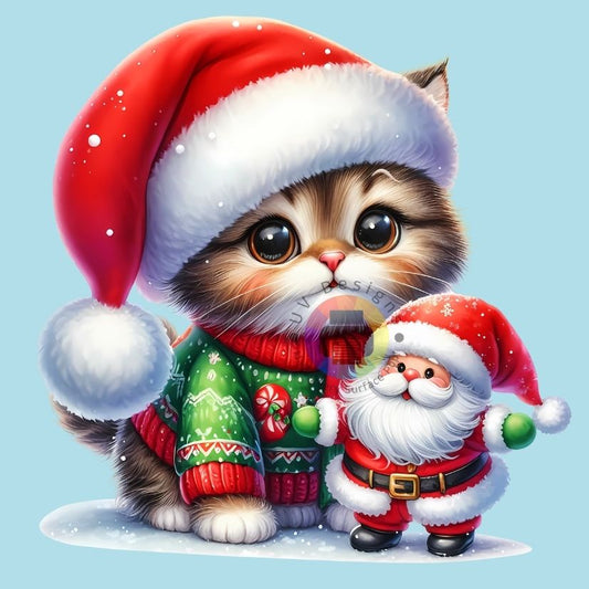 12 cm Christmas kitten no. 10