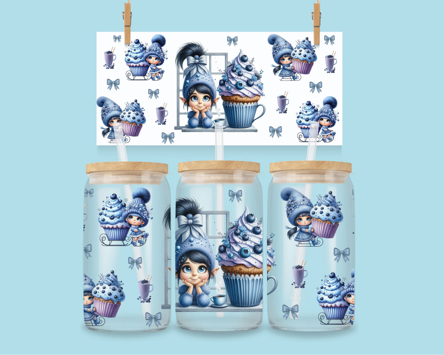 16oz Blueberry cupcake elf nr 2