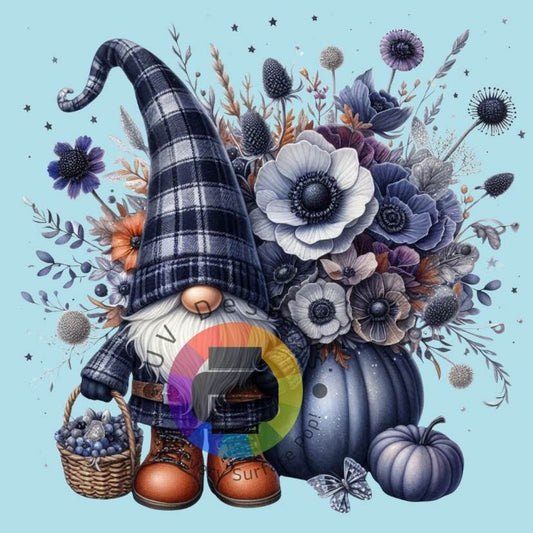 Kabouter met pompoen - blauw nr 2