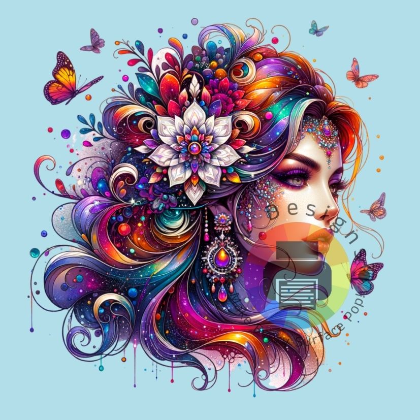 12 cm Vrouw met vlinder nr 2