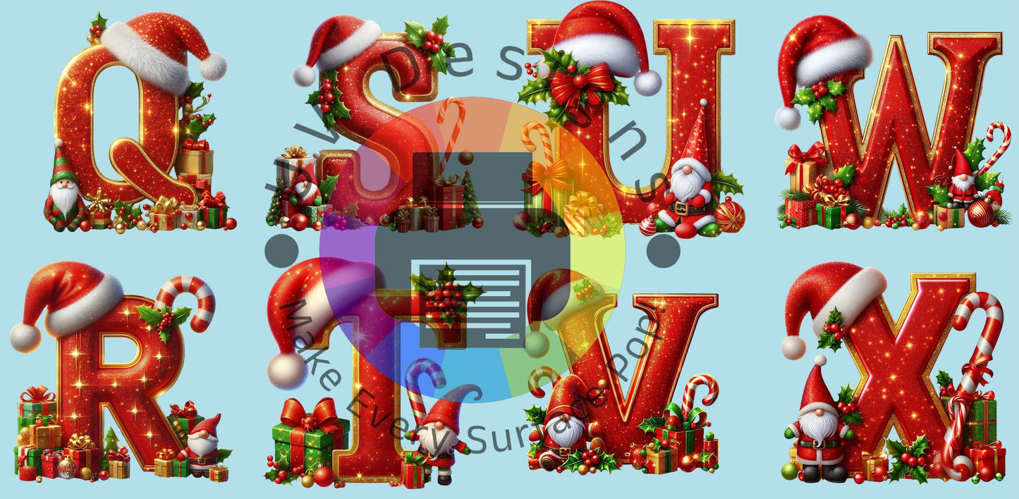 16oz Kerst alphabet 6 cm