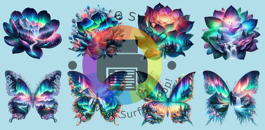 16oz Aurora vlinders en hibiscus