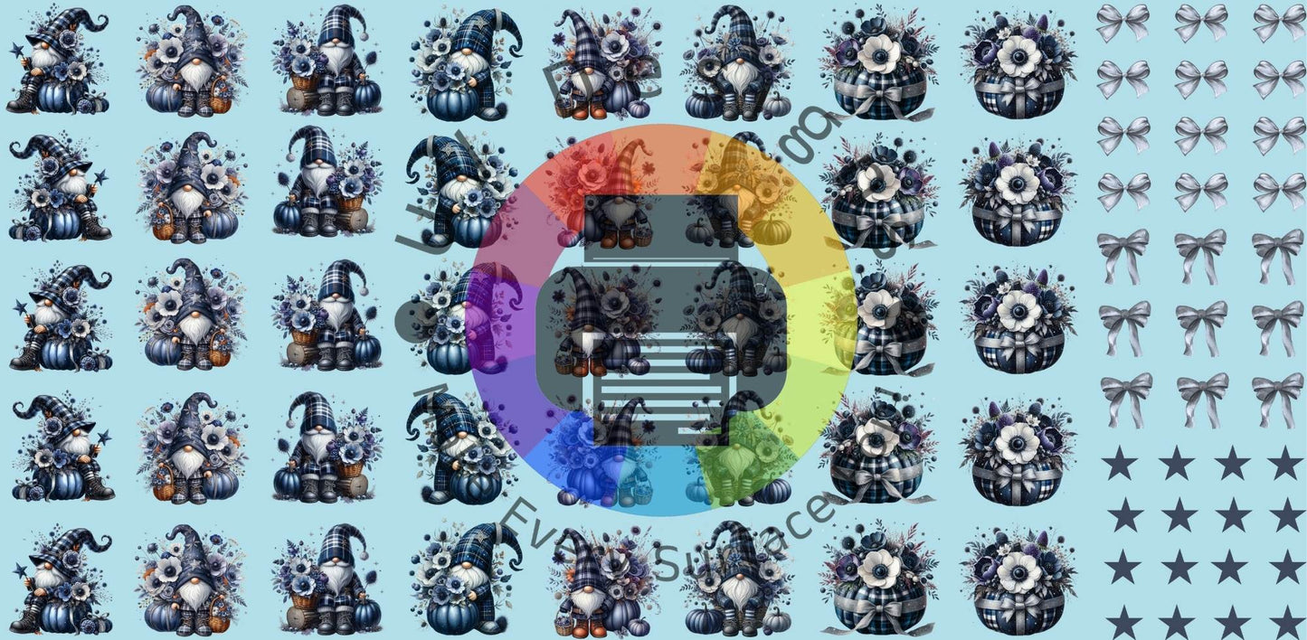 16oz Mini kabouters met pompoenen - blauw