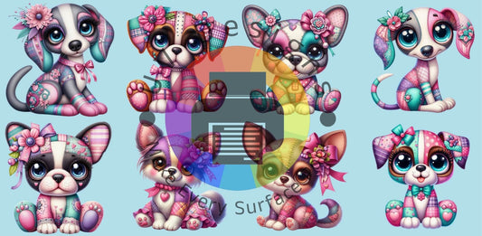 16oz Pink patched animals