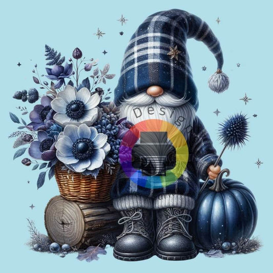 Kabouter met pompoen - blauw nr 3