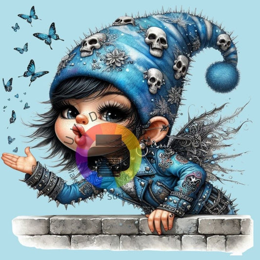 Gothic gnome meisje - Blauw nr 5