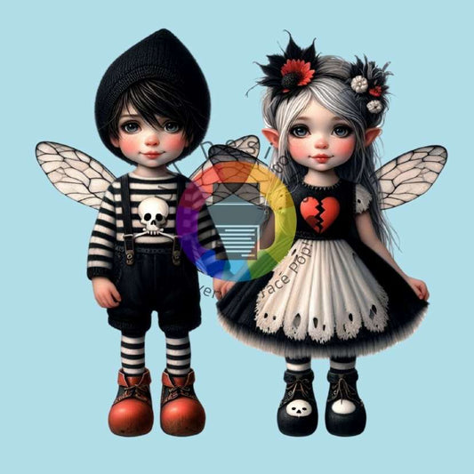 12 cm Gothic fairy boy and girl