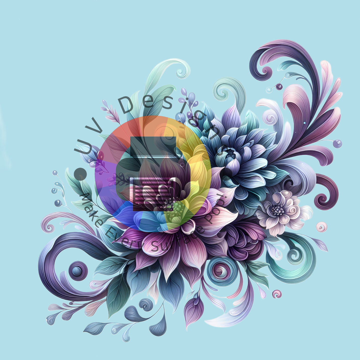 Paars groene bloemen nr 1