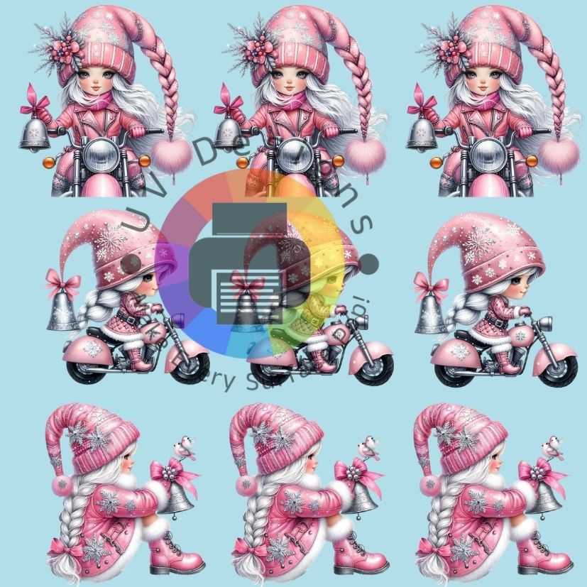 4 cm Roze kerst gnome meisje