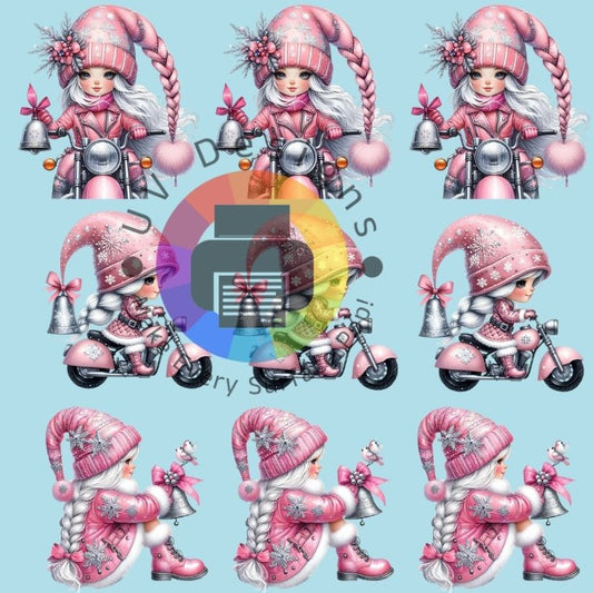 4 cm Roze kerst gnome meisje